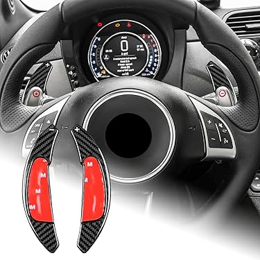 アバルト　カーボン　パドルシフト アバルト ABARTH ドライカーボン ステアリング パドルシフト